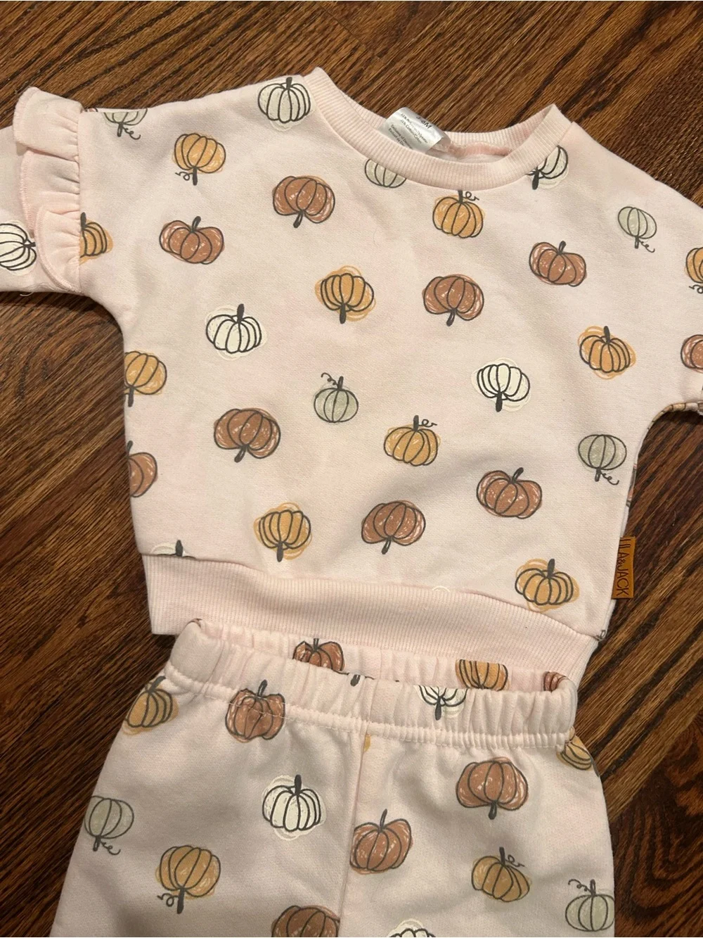 Lila & Jack Baby Girl Pumpkin 2 Piece Outfit Set 3–6M Fall/Halloween